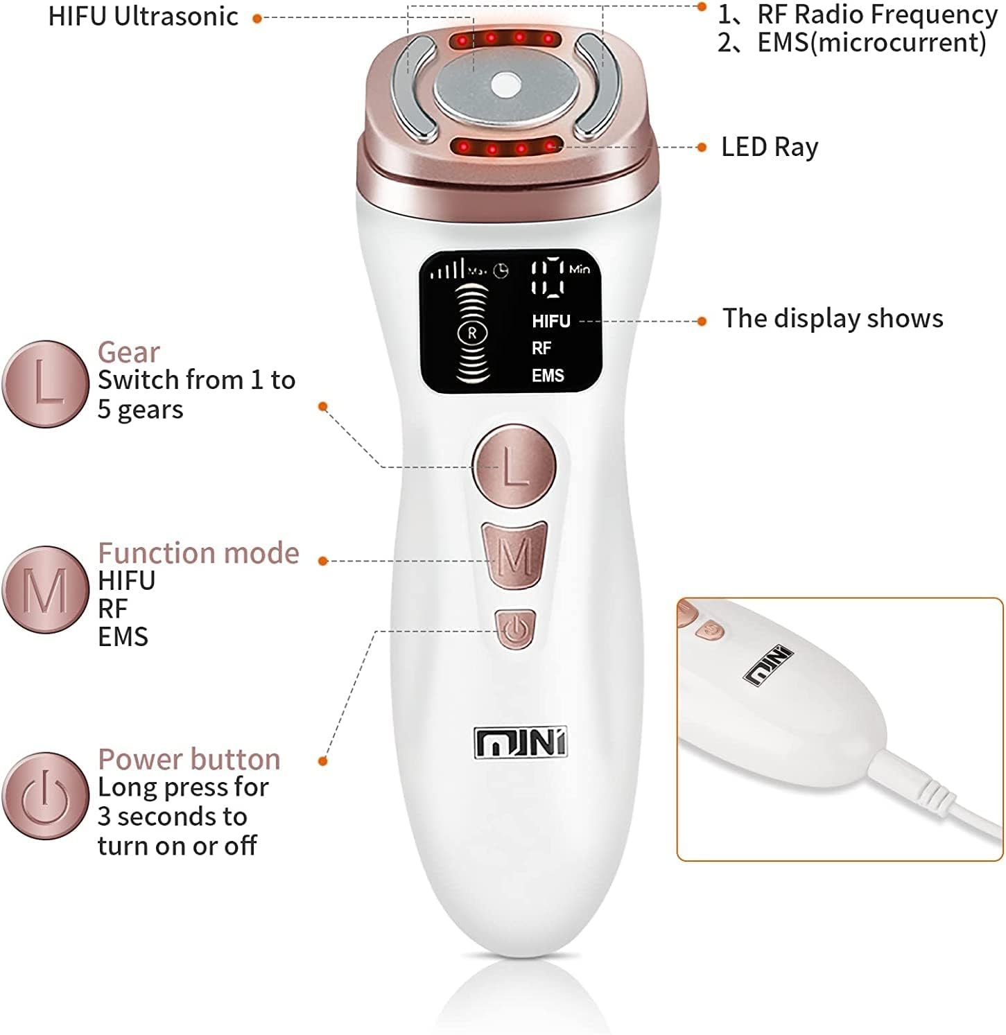 Mini HIFU Facial Lifting Device | جهاز الميني هايفو لشد البشرة والوجه - Image 2