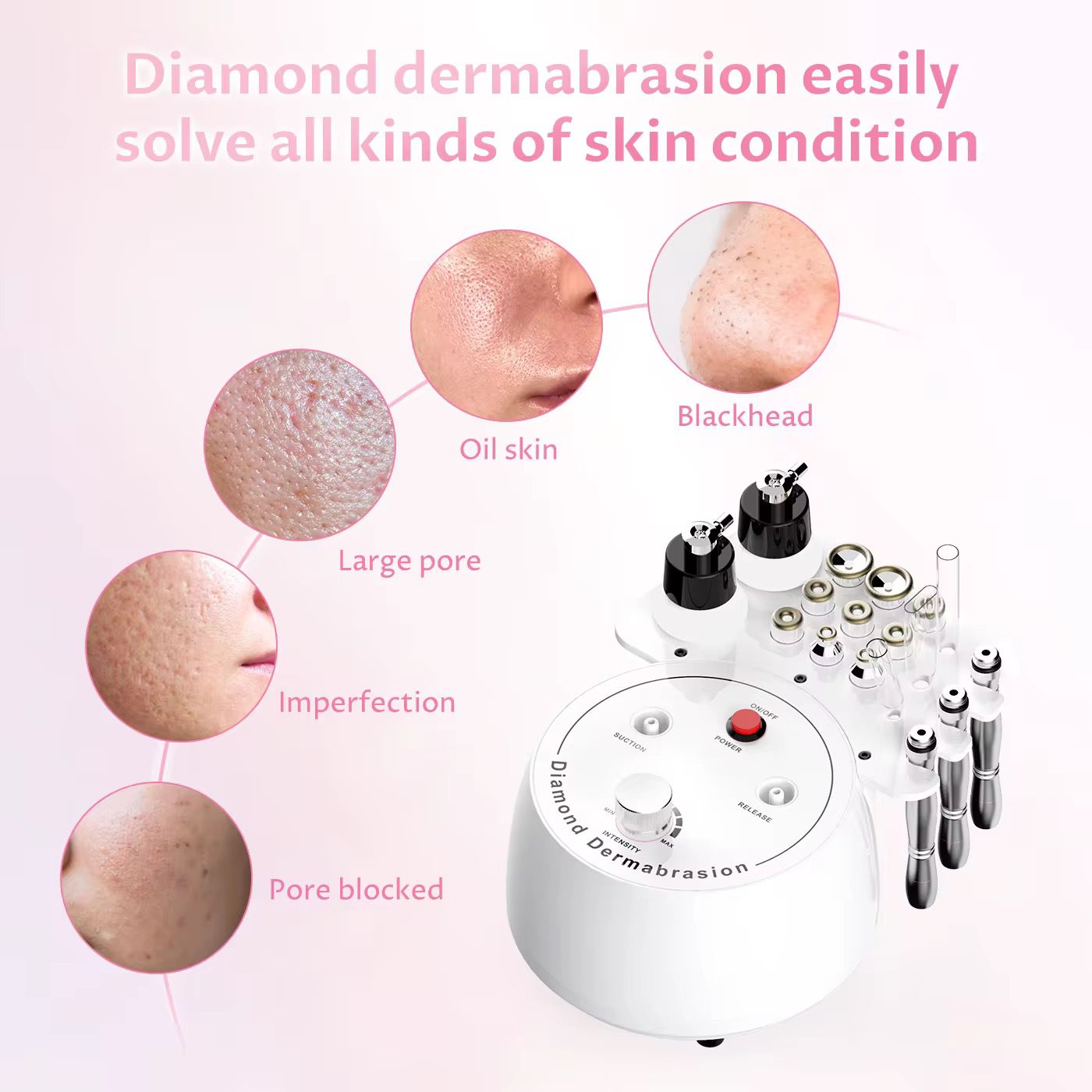 Diamond Microdermabrasion Circular | جهاز التقشير الكريستالي لإزالة الخلايا الميتة وتجديد البشرة - Image 8