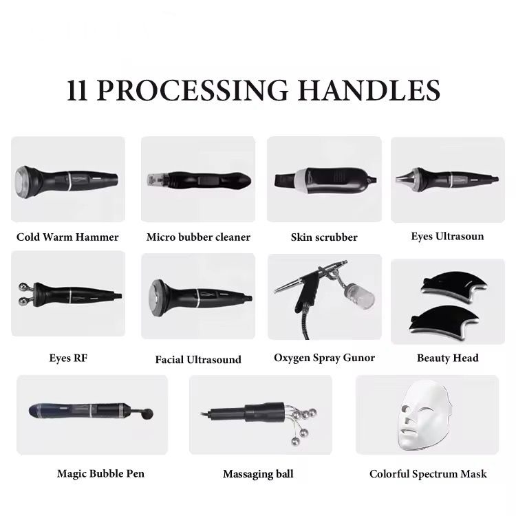 Skin Instrument 11 in 1 with LED Mask | جهاز تنظيف وتقشير البشرة بـ11 مرحلة مع قناع ليد - Image 7