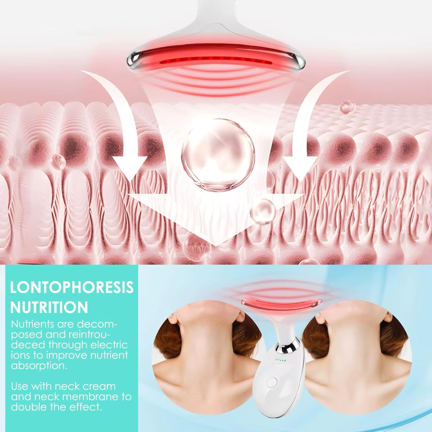 جهاز شد ورفع الرقبة والوجه LED & EMS – 7 ألوان ضوئية - Image 5