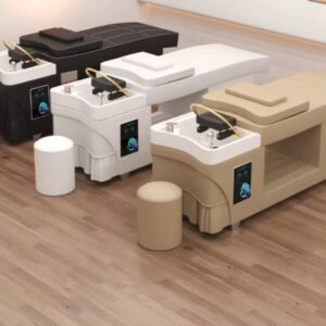 سرير غسيل الشعر الفاخر مع وحدة استرخاء وعلاج ضوئي | Luxury Shampoo Bed with Relaxation & LED Therapy